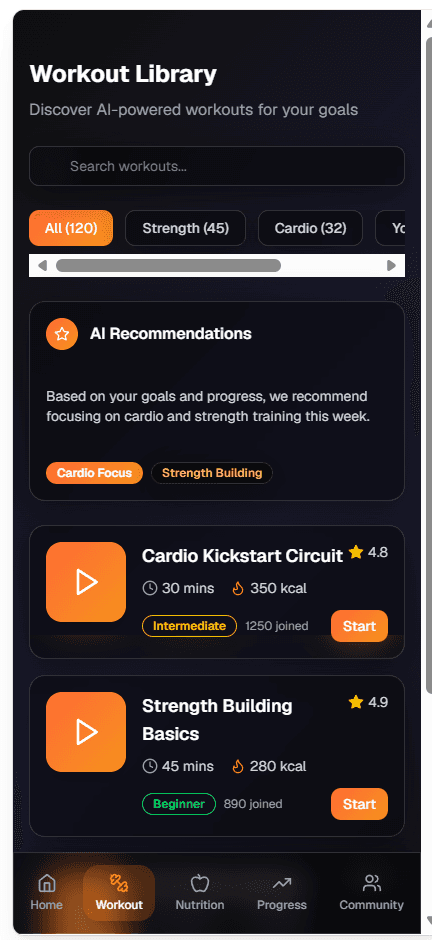 Personalized Workout Plan