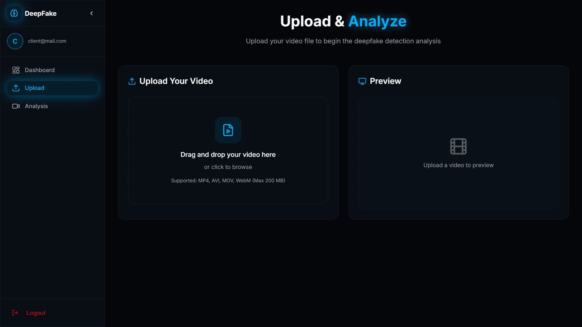 Video Upload Interface